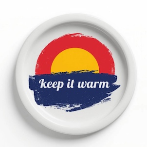 Keep It Warm Ceramic Mug Lid with Bold Sunrise Design